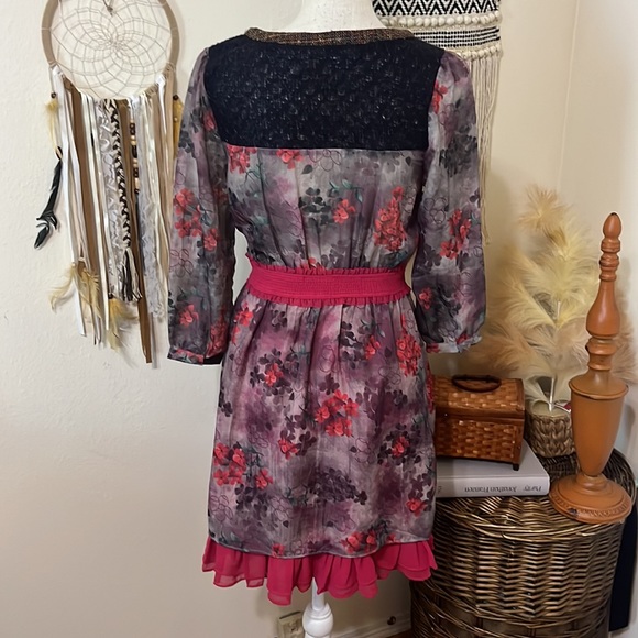 LuLumari Anthropologie Mini Peasant Style  Dress/ Size Small - Picture 7 of 11